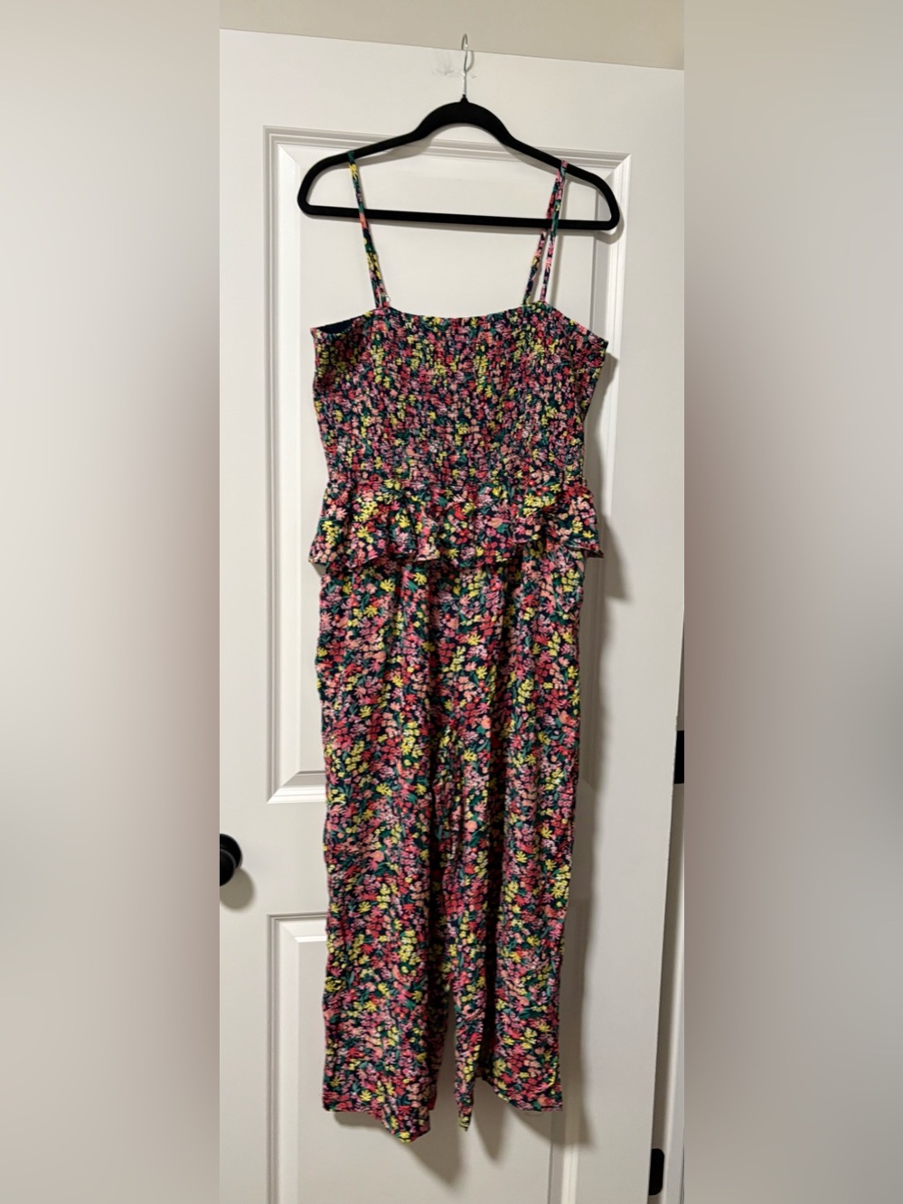 Tommy Hilfiger Strapless Floral Jumpsuit in Pink, Green & Blue